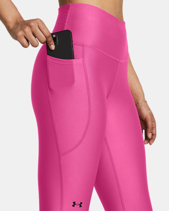 Damen HeatGear® No-Slip Waistband Full-Length-Leggings, Pink, pdpMainDesktop image number 3